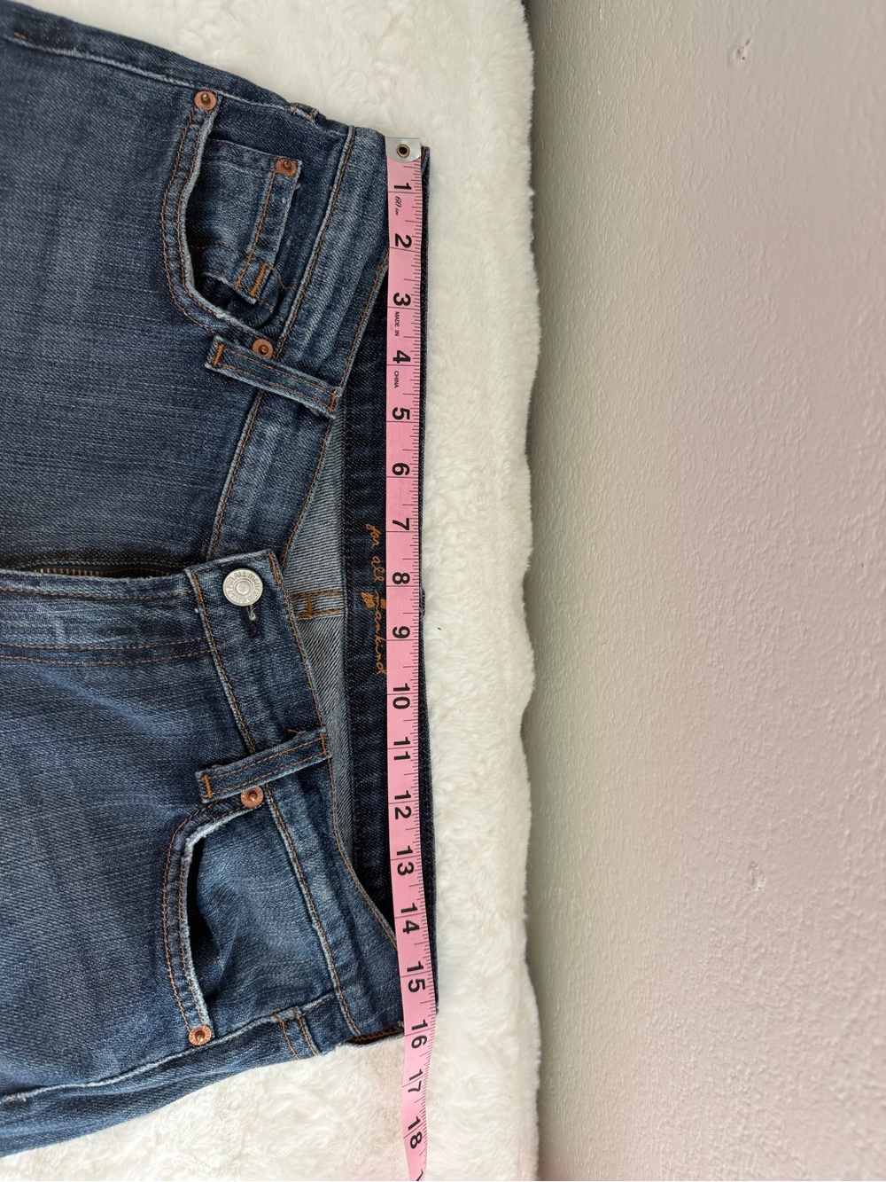 Vintage 7 For All Mankind Blue Denim low Rise Flare Jeans -31 - Picture 11 of 11
